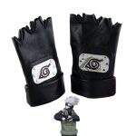 Anime Kakashi Gloves PU Black Cosplay Props Unisex Adult Gloves Half Fingerless Cool Boy Airl 1