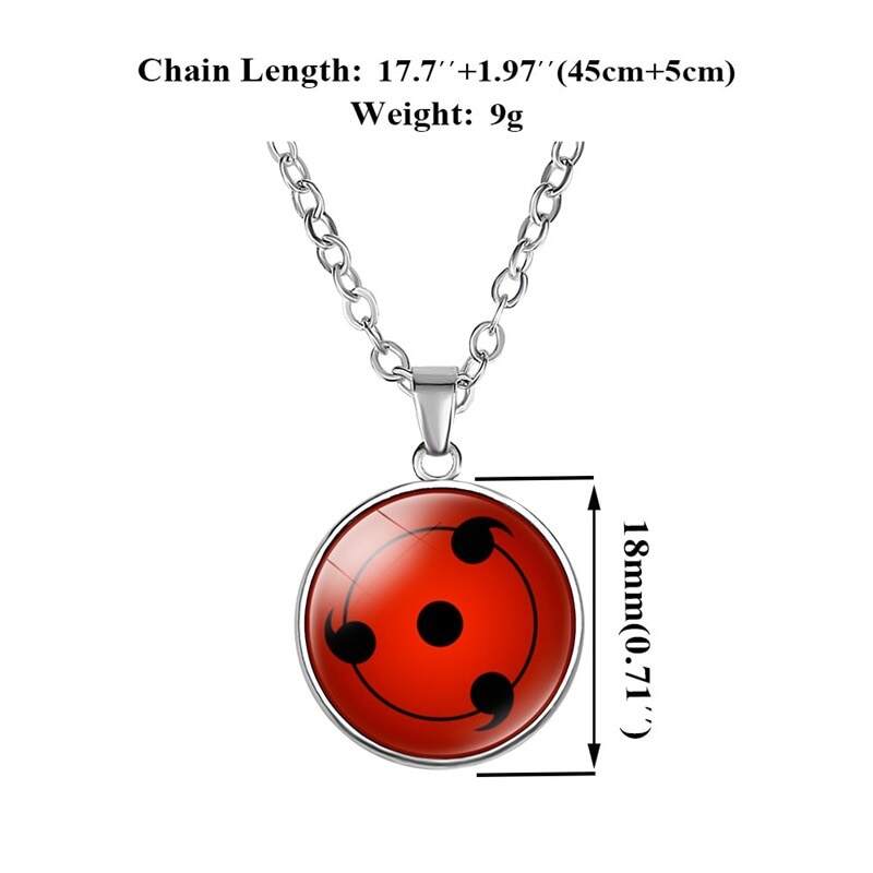 New Anime Naruto Sharingan Necklace For Men Chain Jewelry Accessories Uchiha Itachi Cosplay Pendant Kids Toys Cartoon Boys Gift 2