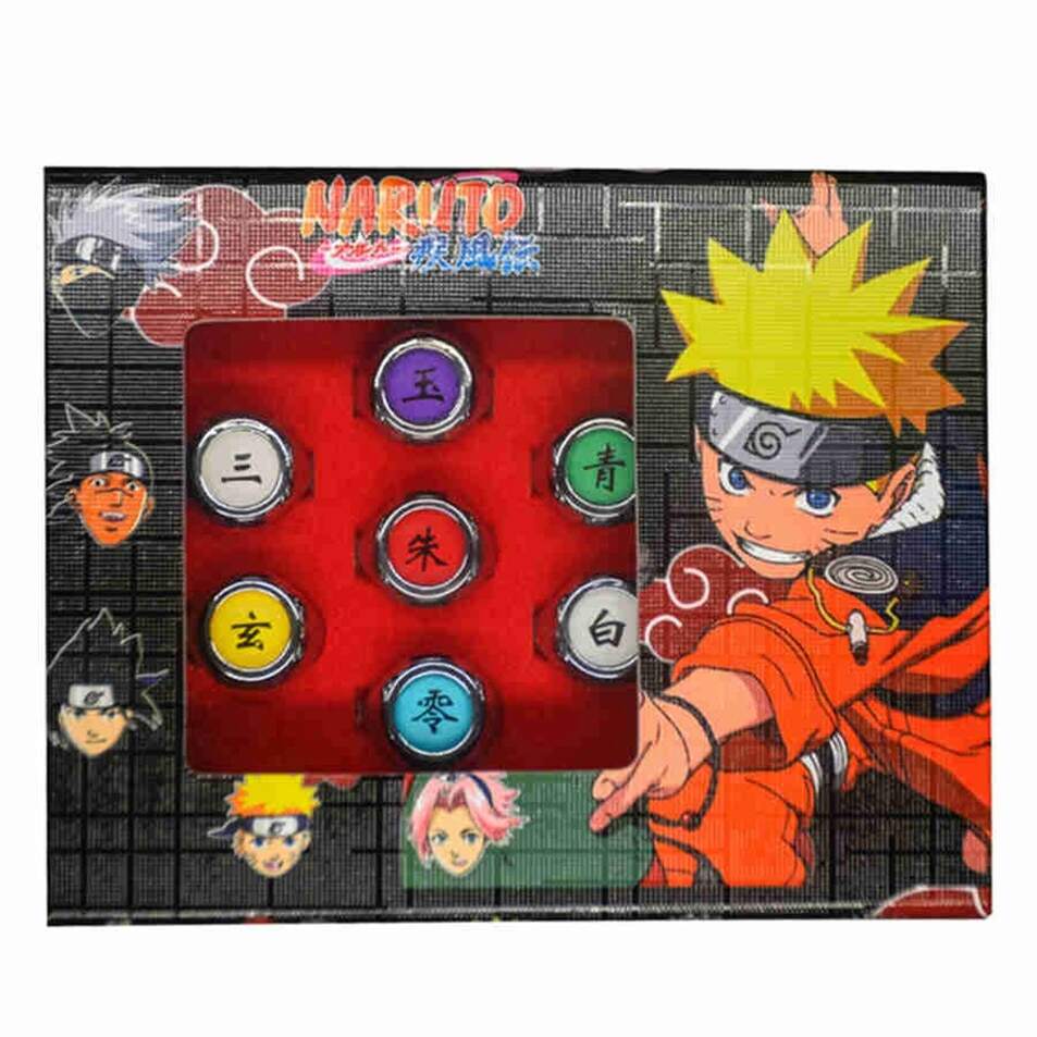 10PCS SET Anime Naruto Metal Rings Cartoon Akatsuki Itachi Cosplay Accessory Jewerly Cool Props Boys  Action Figure Toys Gifts 6