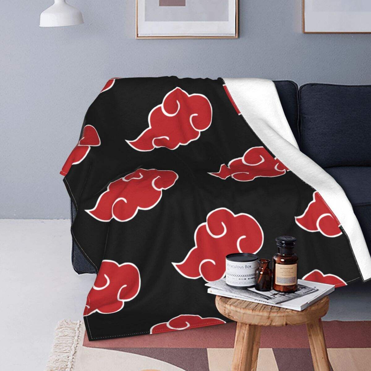 Japan Anime Akatsuki Clouds Blankets Flannel Winter Konoha Neji Breathable Soft Throw Blanket for Sofa Office Quilt Bedspreads 1