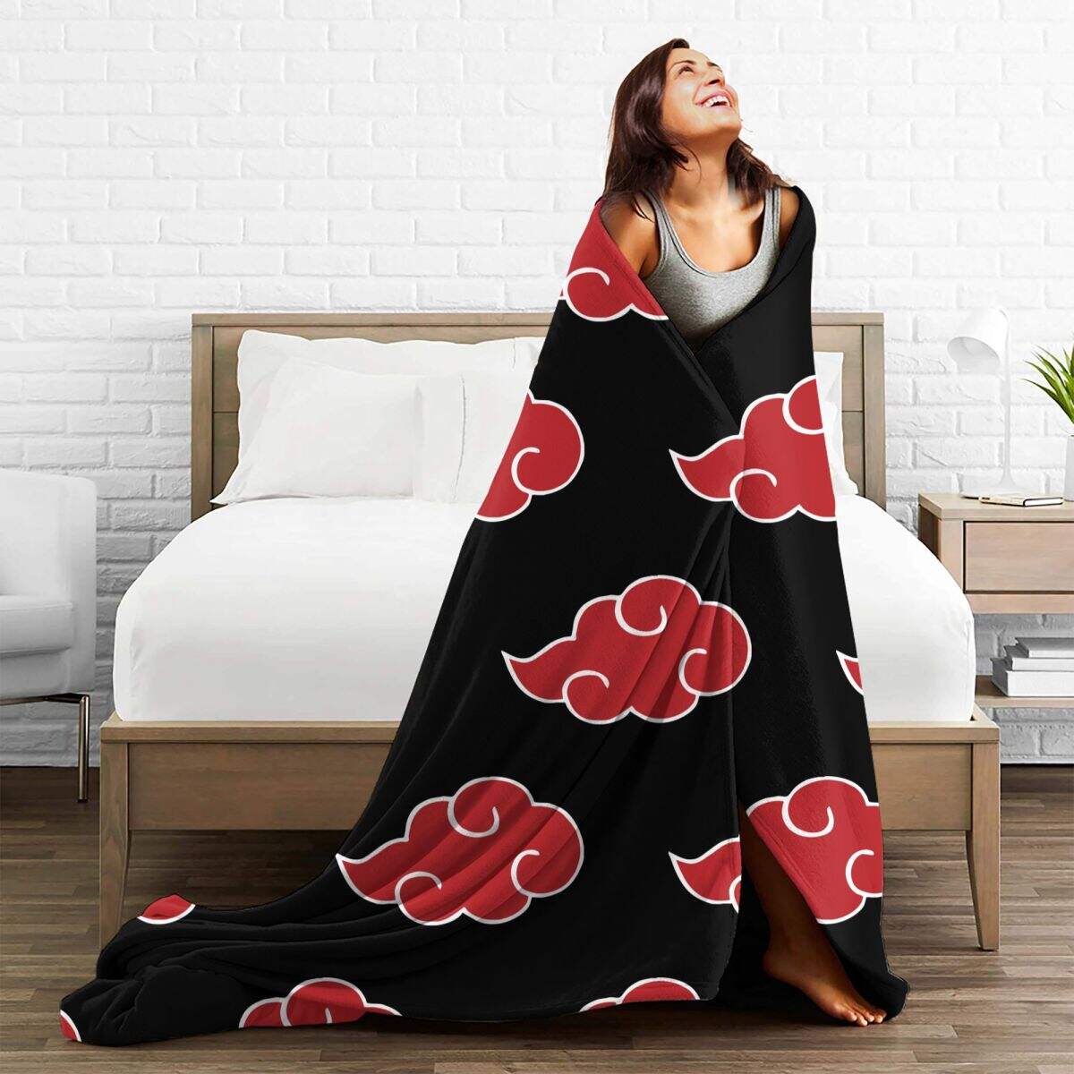 Japan Anime Akatsuki Clouds Blankets Flannel Winter Konoha Neji Breathable Soft Throw Blanket for Sofa Office Quilt Bedspreads 3