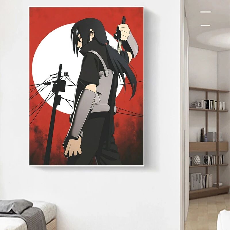 Popular Japanese Anime Naruto Manga Series Uchiha Itachi Canvas Painting Poster Aesthetic Wall Art for Bedroom Home Decoration 3