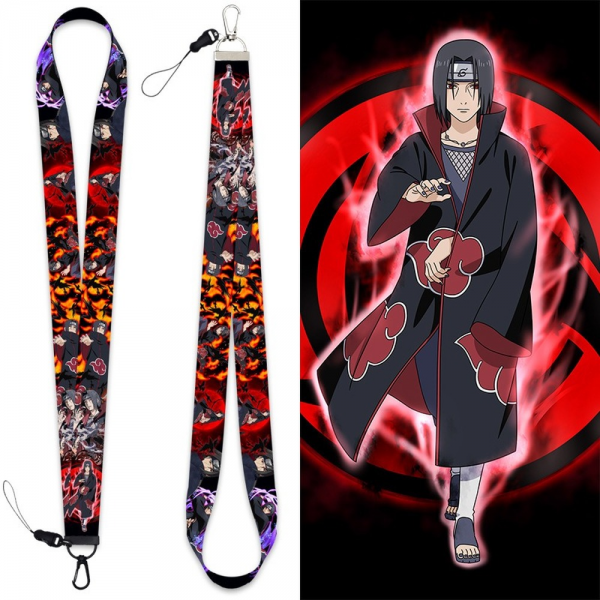 Akatsuki Itachi Keychain Naruto Anime Accessories Key Chain Phone Charm Work Id Card Bag Backpack Lanyard Women Jewelry Men Gift 1