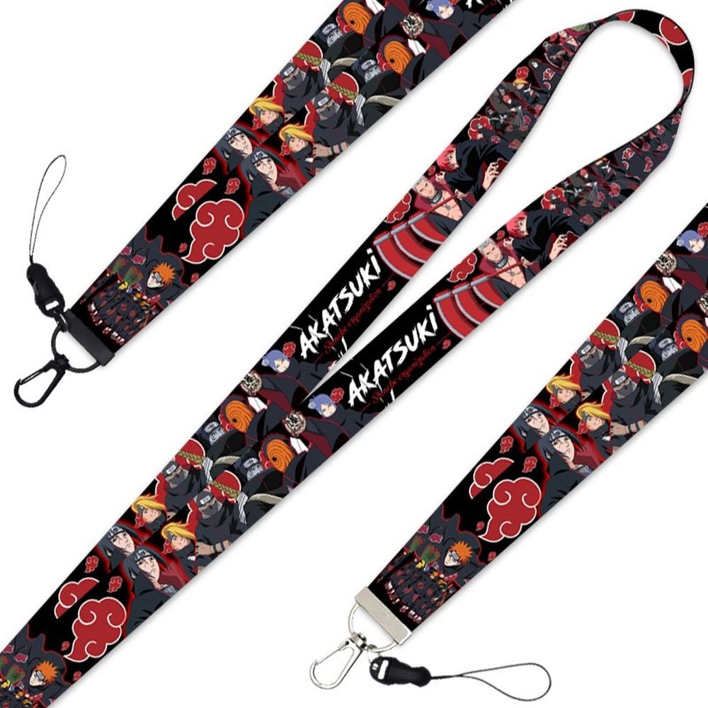 Akatsuki Keychain Narutos Anime Trinkets Accessories Key Chain Phone Charm Id Card Bag Backpack Lanyard Women Jewelry Men Gift 2