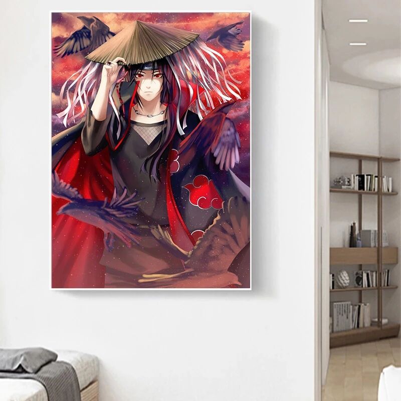 Popular Japanese Anime Naruto Manga Series Uchiha Itachi Canvas Painting Poster Aesthetic Wall Art for Bedroom Home Decoration 4