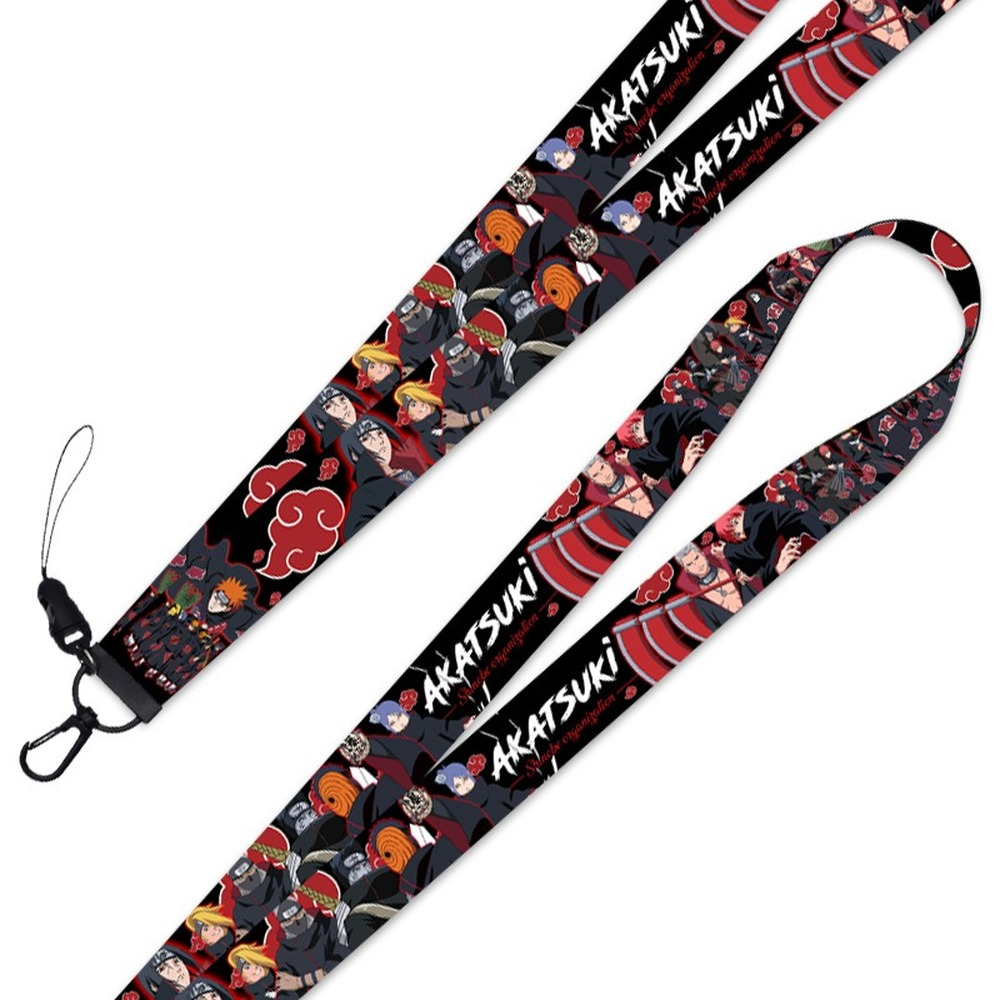 Akatsuki Keychain Narutos Anime Trinkets Accessories Key Chain Phone Charm Id Card Bag Backpack Lanyard Women Jewelry Men Gift 3