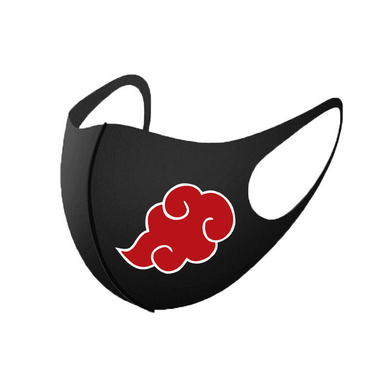 Akatsuki Mask Hot Anime Akatsuki Cosplay Fashion Masks Red Cloud Printing Teens Cotton Half Face Keep Warm Windproof Breathable Masks 3