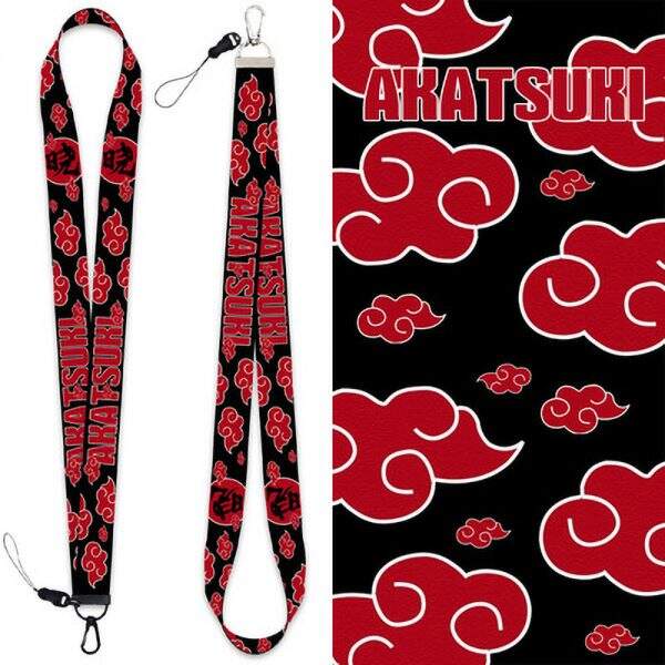Akatsuki Itachi Red Cloud Keychain Naruto Anime Accessories Key Chain Phone Charm Id Card Bag Backpack Lanyard Women Men Gift 1
