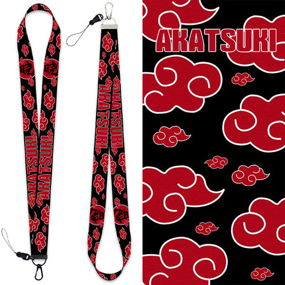 Akatsuki Itachi Red Cloud Keychain Naruto Anime Accessories Key Chain Phone Charm Id Card Bag Backpack Lanyard Women Men Gift 1