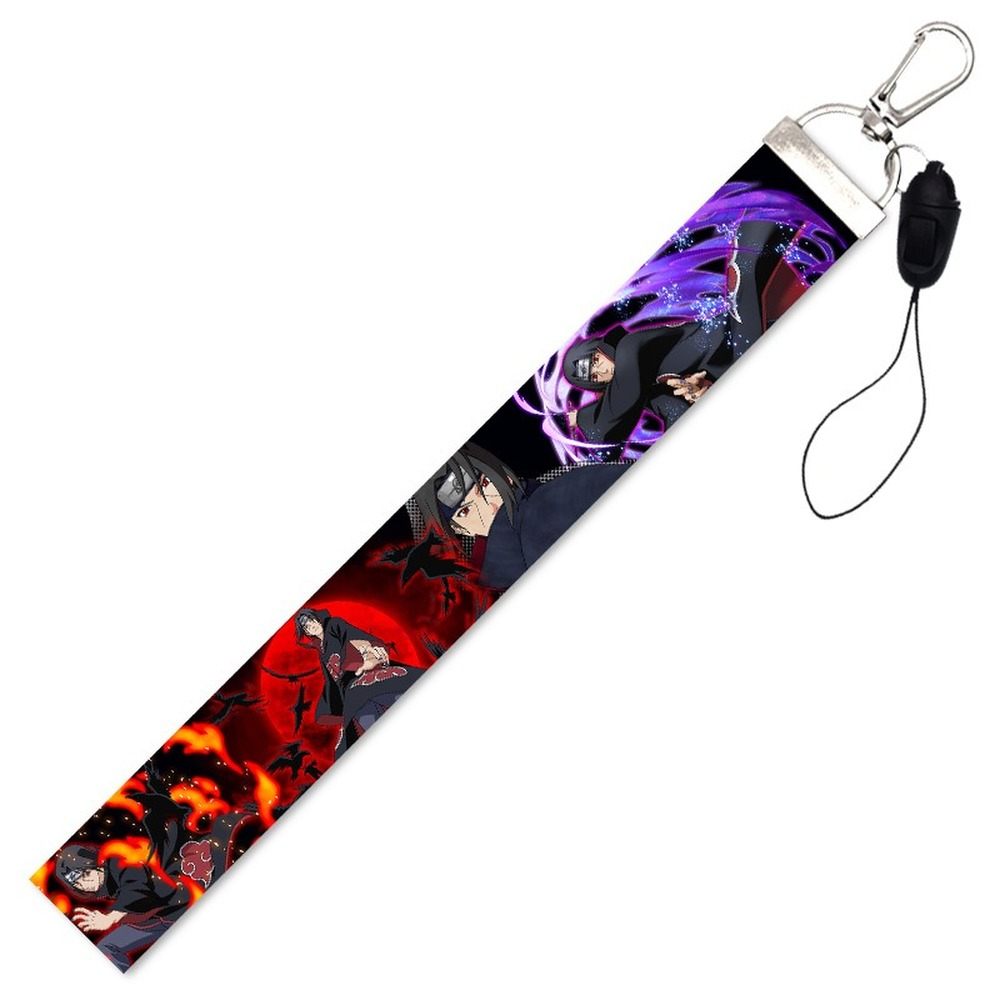 Akatsuki Itachi Keychain Naruto Anime Accessories Key Chain Phone Charm Work Id Card Bag Backpack Lanyard Women Jewelry Men Gift 6