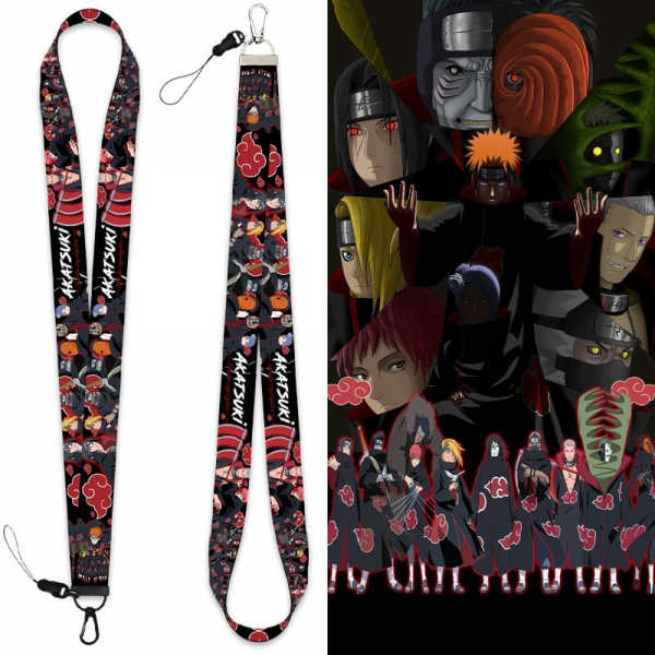 Akatsuki Keychain Narutos Anime Trinkets Accessories Key Chain Phone Charm Id Card Bag Backpack Lanyard Women Jewelry Men Gift 1