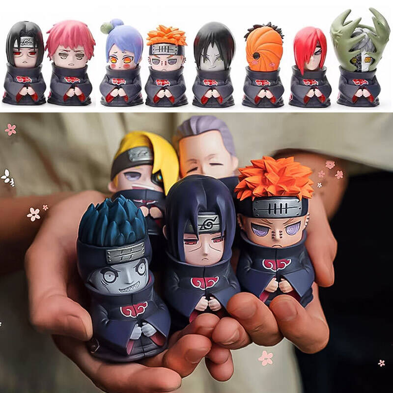 6pcs Set 9CM Anime Naruto Figure Action Figures Q Version Akatsuki Uchiha Itachi Pain Figure Decoration Model Kids Toys Gift 1